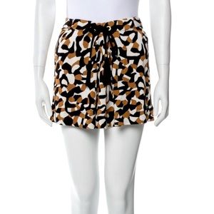 DVF Diane von Furstenberg vintage Silk Skirt black and brown tassel size 4